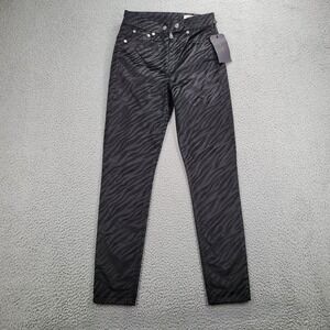 RAG & BONE Jean Size 24 Nina High Rise Ankle‎ Skinny Black Zebra Print NEW